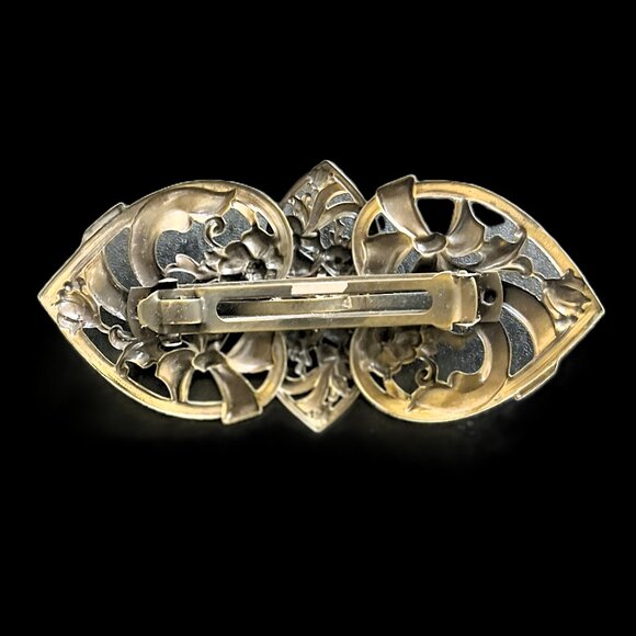 🆕 OOAK Handmade Art Nouveau Deco Hair Clip | Martelli Glass | French Clip - Picture 5 of 5